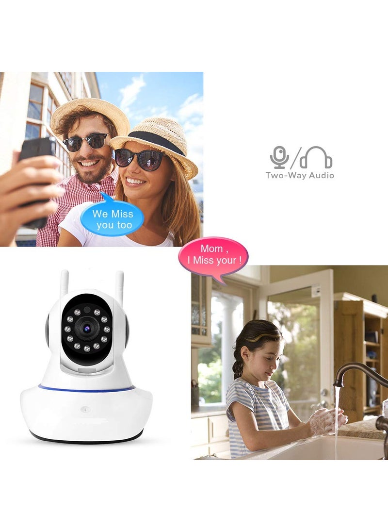 AUSHA® IP Camera Wi-Fi CCTV Camera for Home with Recording, Night Vision, 360 Degree PTZ, Two Way Audio,