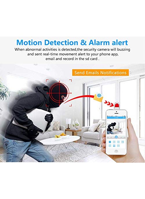 AUSHA® IP Camera Wi-Fi CCTV Camera for Home with Recording, Night Vision, 360 Degree PTZ, Two Way Audio,