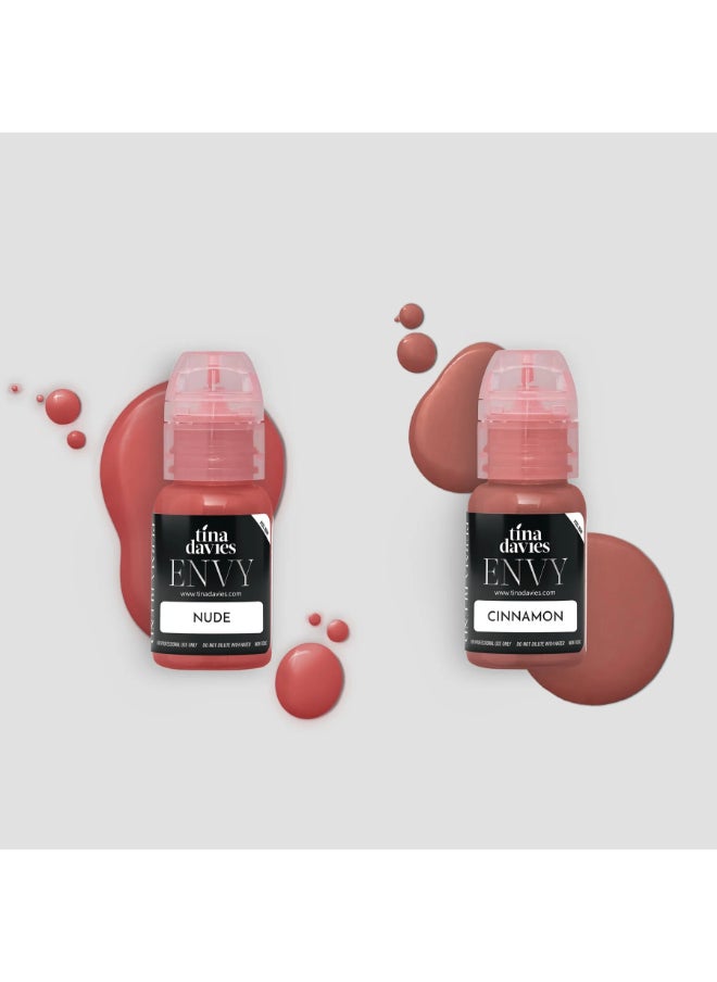 Tina Davies Professional Lip Pigment - Permanent Lip Makeup - Colors Heal True To Tone - High Retention Tina Davies Envy Lip Pigment Full Collection 6X 15 Ml