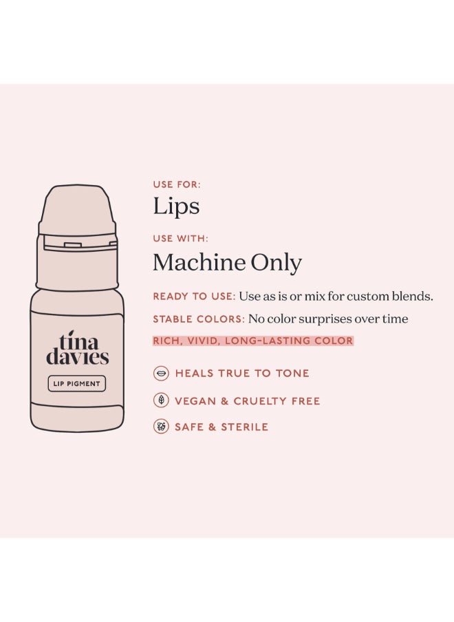 Tina Davies Professional Lip Pigment - Permanent Lip Makeup - Colors Heal True To Tone - High Retention Tina Davies Envy Lip Pigment Full Collection 6X 15 Ml