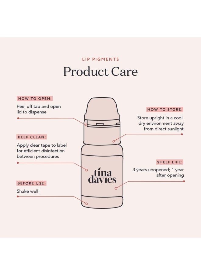 Tina Davies Professional Lip Pigment - Permanent Lip Makeup - Colors Heal True To Tone - High Retention Tina Davies Envy Lip Pigment Full Collection 6X 15 Ml
