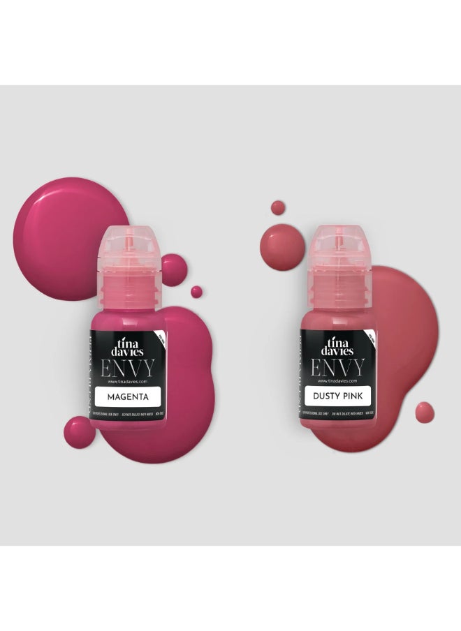 Tina Davies Professional Lip Pigment - Permanent Lip Makeup - Colors Heal True To Tone - High Retention Tina Davies Envy Lip Pigment Full Collection 6X 15 Ml