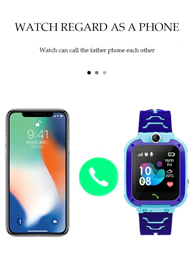 Kids Smart Watch，Positionable Smartwatch，Ip67 Waterproof System， With High Definition Touch Screen ，Camera, Music Player, Alarm Clock，Suitable For Boys And Girls Aged 6 To10