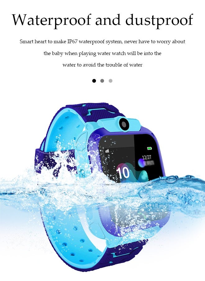 Kids Smart Watch，Positionable Smartwatch，Ip67 Waterproof System， With High Definition Touch Screen ，Camera, Music Player, Alarm Clock，Suitable For Boys And Girls Aged 6 To10
