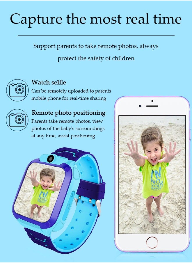 Kids Smart Watch，Positionable Smartwatch，Ip67 Waterproof System， With High Definition Touch Screen ，Camera, Music Player, Alarm Clock，Suitable For Boys And Girls Aged 6 To10