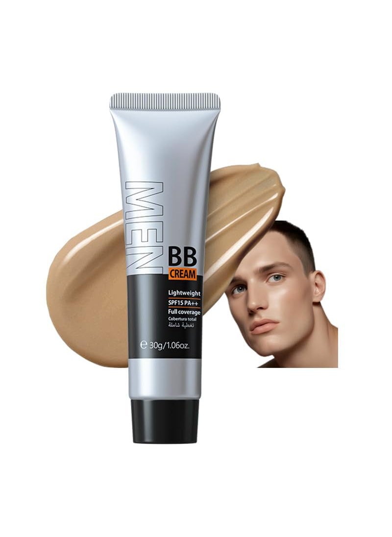 AKARY Hydrating Men BB Cream SPF 15 PA FullCoverage FoundationConcealer Mens Face Moisturizer Cream Evens Skin Tone Oil Control and Cover Flaws Natural Finish for All Skin Types Tan 320