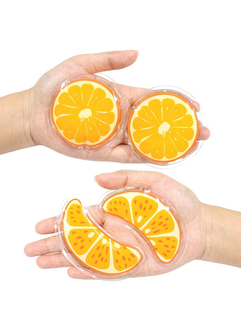 Gel Ice Pack Reusable Cooling Eye Pads and Under PatchesEye Hot Cold Treatment for RednessPain Relief Relax Oranges