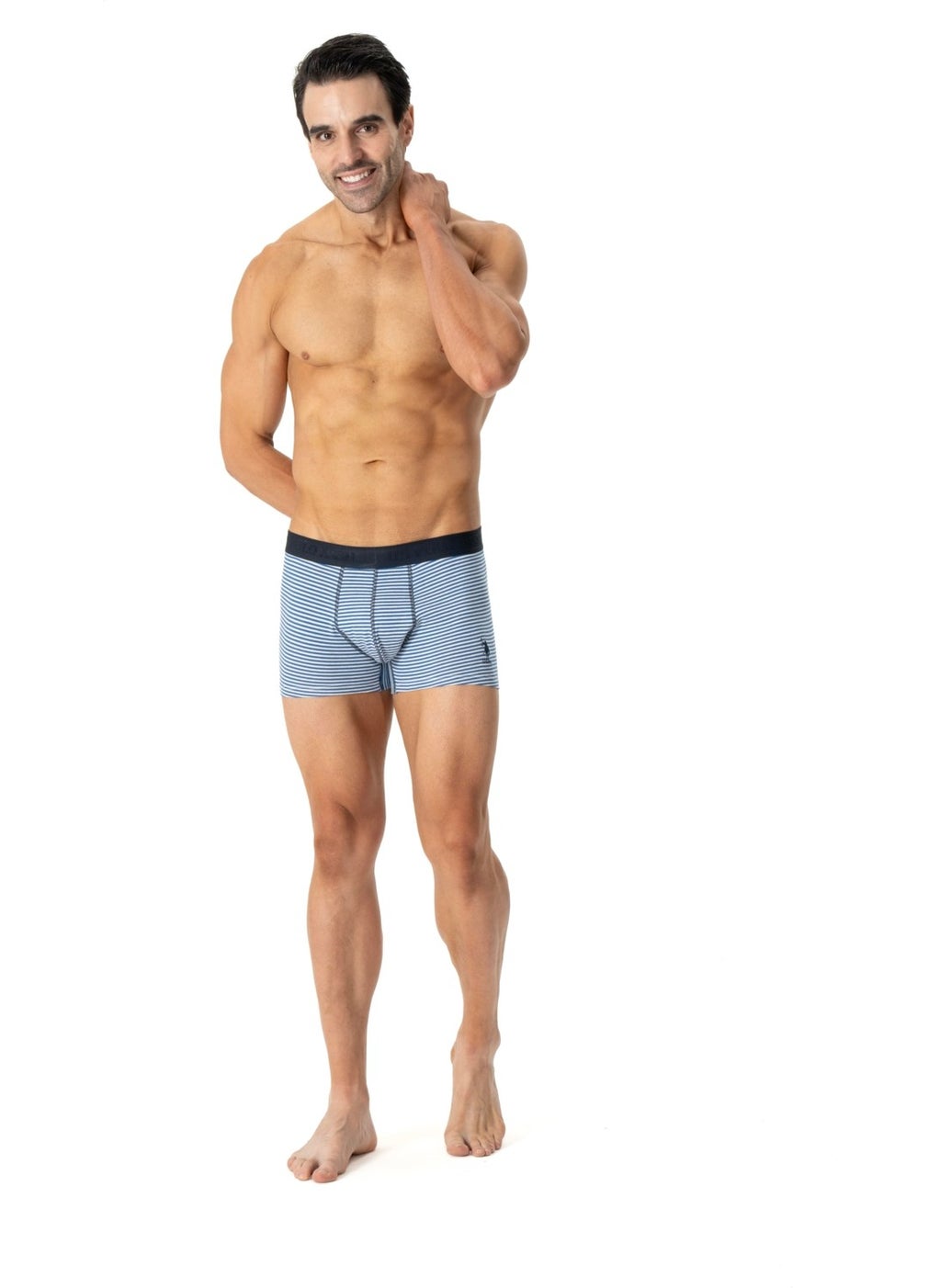 BASE. POLO ASSN. Men's Sax-Navy Blue-Printed 3-Piece Boxer 80504