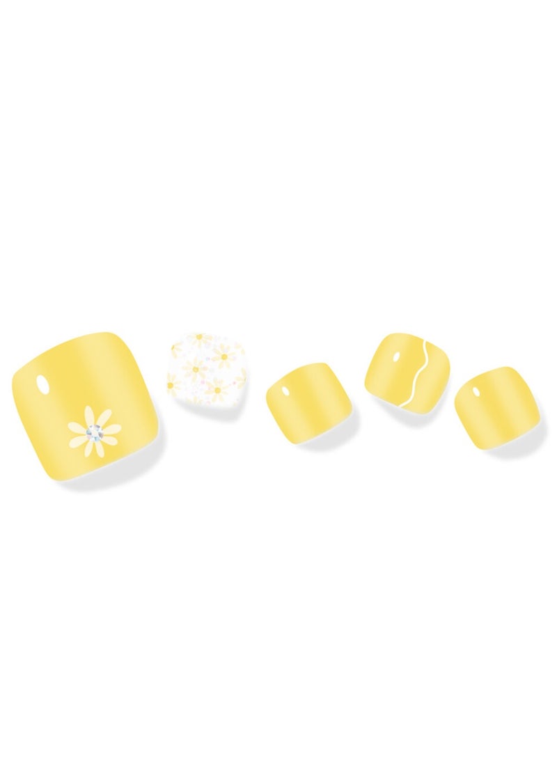 Bloom Daisy Korean Pedicure of 35 Piece Nail Art with Genuine Swarovski Crystals – Elegant, Long-Lasting Pedicure