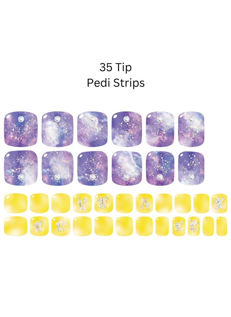 Capricorn Korean 35 Pieces of Nail Art with Genuine Swarovski Crystals – Elegant, Long-Lasting Pedicure