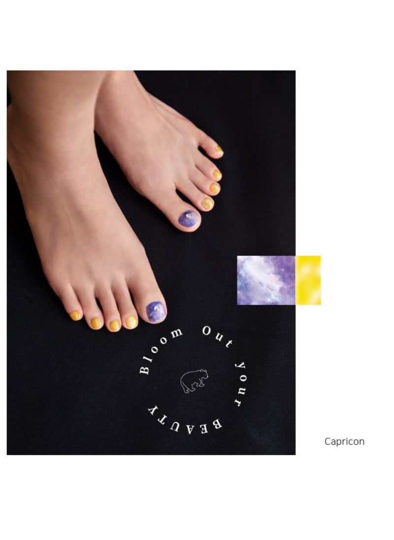 Capricorn Korean 35 Pieces of Nail Art with Genuine Swarovski Crystals – Elegant, Long-Lasting Pedicure