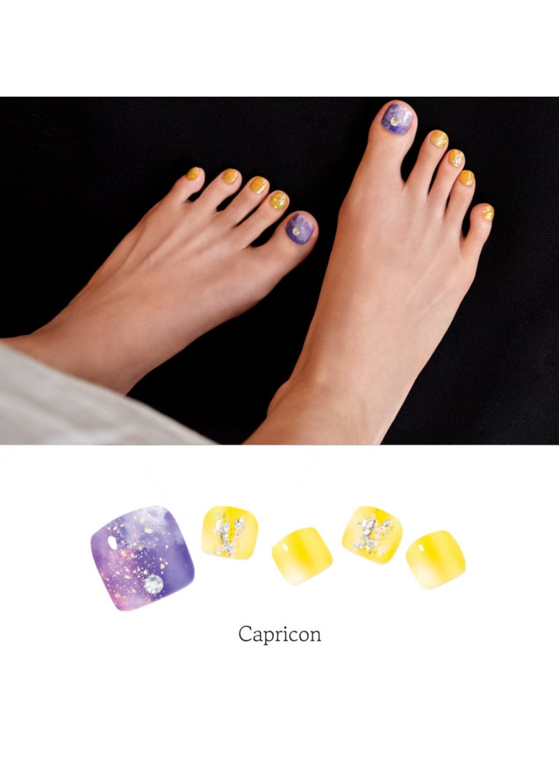 Capricorn Korean 35 Pieces of Nail Art with Genuine Swarovski Crystals – Elegant, Long-Lasting Pedicure