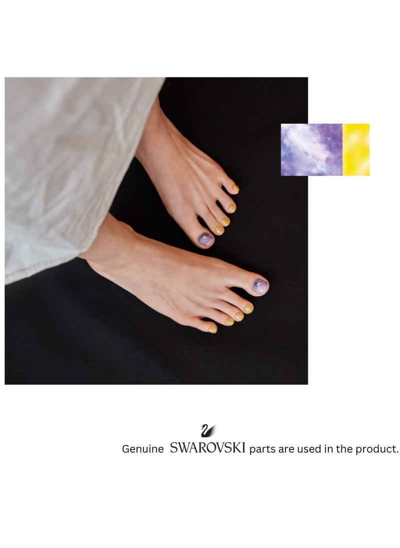 Capricorn Korean 35 Pieces of Nail Art with Genuine Swarovski Crystals – Elegant, Long-Lasting Pedicure