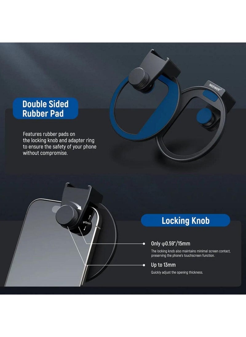 67mm Mobile Phone Filter Holder with Top Cold Shoe Mount – Compatible with iPhone 15/14/13/12, No Light Leakage, Supports 67mm Threaded Filters, Large Framework for Unobstructed Camera Use