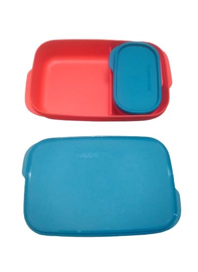Tupperware Tupin Plastic Lunch Box, 500 ml (10-inch/Medium, Pink)
