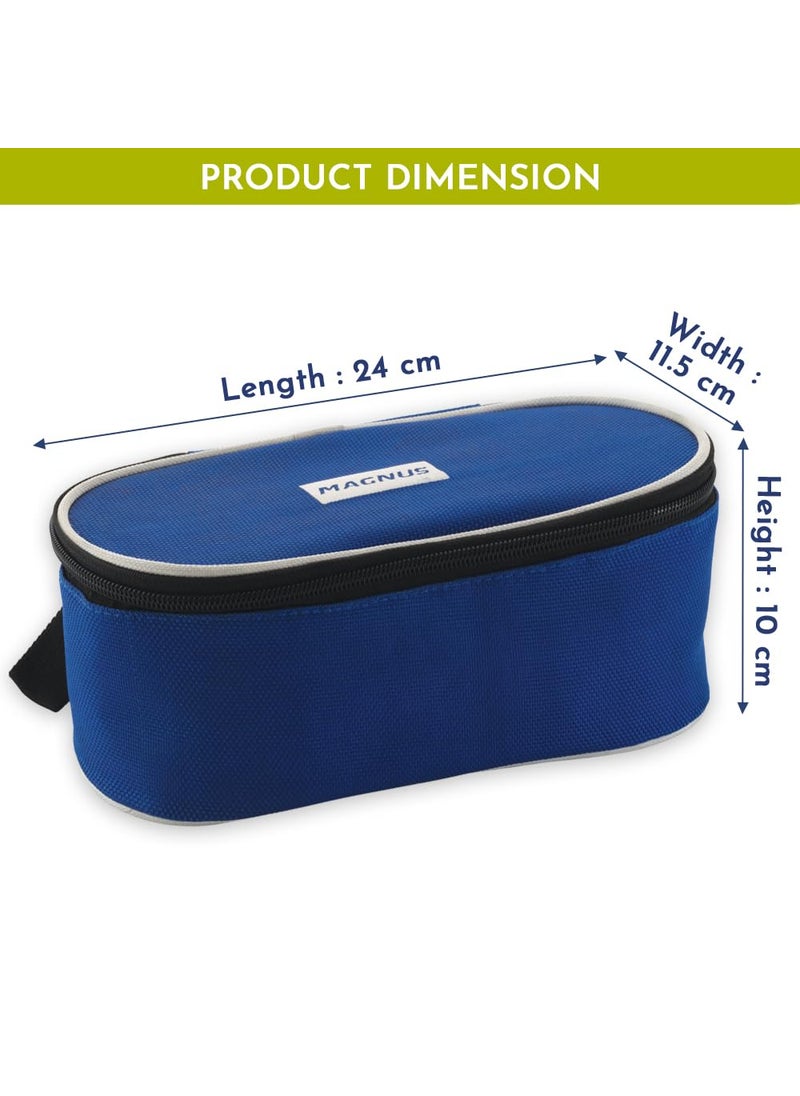 Magnus Super 3 Lunch Box Set | Stainless Steel Lunch Box for Kids | Leak-Proof Lunch Boxes for Office Men & Women | Compact, Air-Tight Design | 1010 ml, Blue