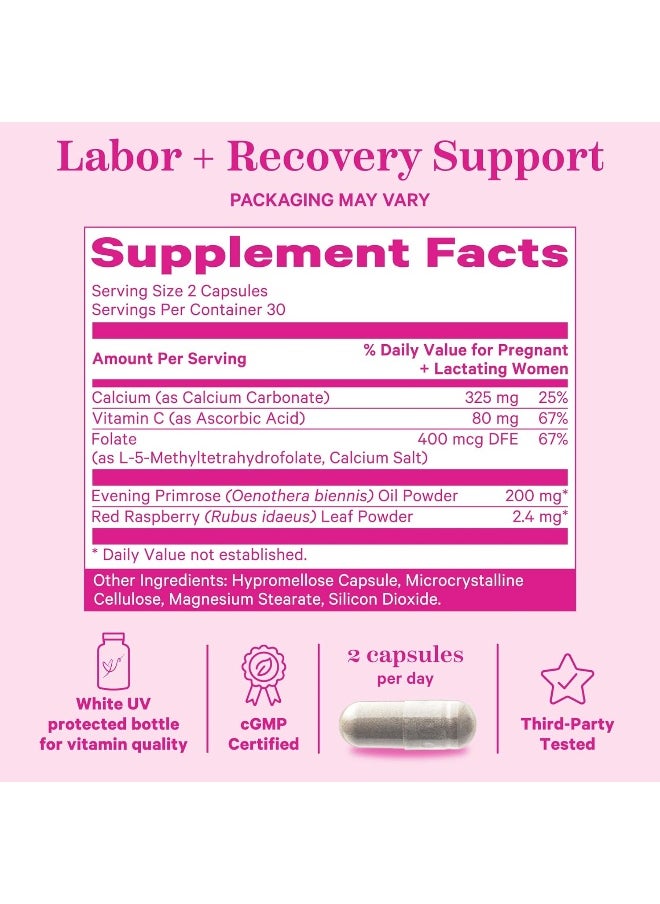 Pink Stork Labor Prep - Evening Primrose Oil Capsules with Red Raspberry Leaf Tea