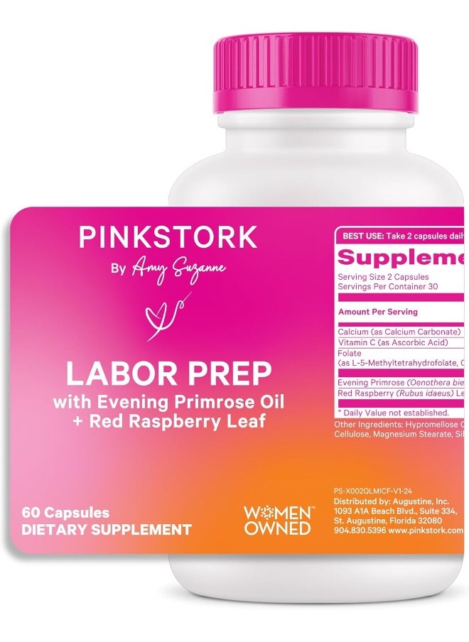 Pink Stork Labor Prep - Evening Primrose Oil Capsules with Red Raspberry Leaf Tea