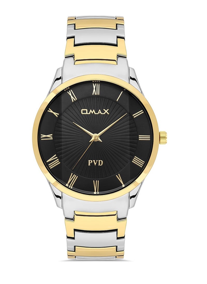 Omax Men's Black Luxury Wrist Watch, Watches for Men, Stainless Watches, Steel Band, Analog Dial, Waterproof Watch, 1 Year Warranty