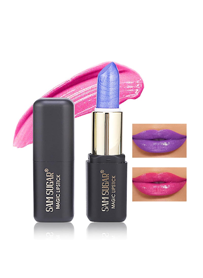 Easilydays Blue Rose Color Changing Lipstick Tinted Lip BalmShimmer PH Changing Lip Gloss Matte Velvet Color Revealing Moisturizing Pearlescent Waterproof Long Lasting Pink Lips for Women 01