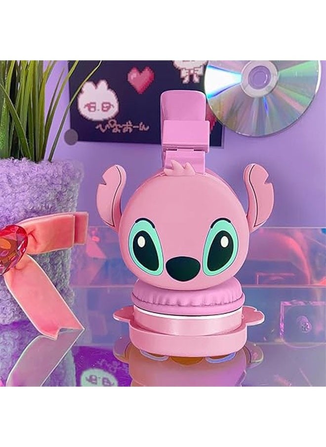 Wireless bluetooth headphones for kids, cute noise cancelling headphones with microphone/TF card, foldable headphones for kids, teens, girls, school, mobile phones, tablets
