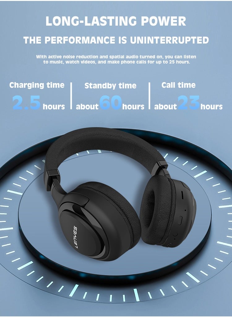 Lenyes LH83 Hybrid Active Noise Cancelling Headphones with Multiple Modes, Hi-Res Sound, 10H Playtime, Fast Charge, Soft Earcups, Bluetooth Headphones
