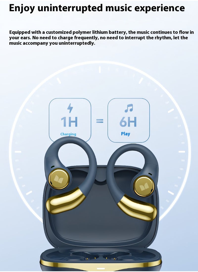 Open Ear AC336 Headphones, Bluetooth5.3Wireless Headphones with Stereo Sound, 24H Playback, Crystal Clear Calls, Stylish Rotating Case with Lanyard, Sweat Resistant Open Ear Wireless Earbuds