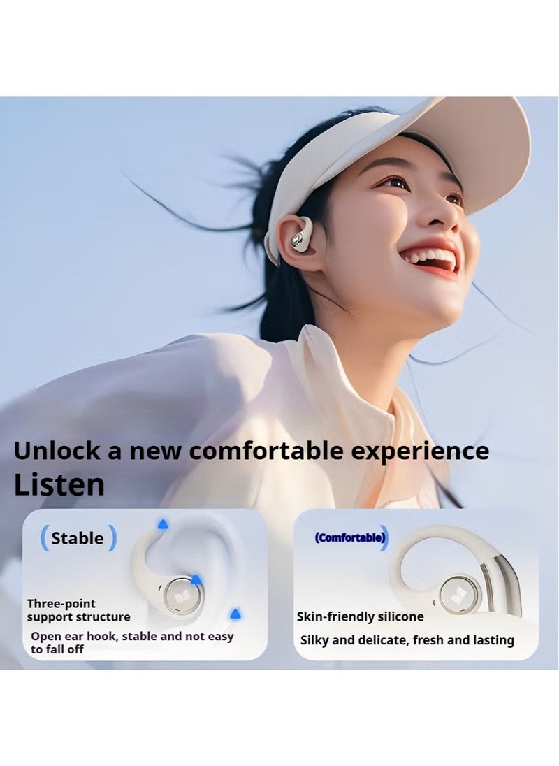 Open Ear AC336 Headphones, Bluetooth5.3Wireless Headphones with Stereo Sound, 24H Playback, Crystal Clear Calls, Stylish Rotating Case with Lanyard, Sweat Resistant Open Ear Wireless Earbuds