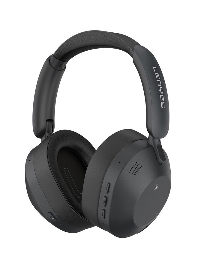 LENYES LH28 ANC Adaptive Active Noise Cancelling Headphones, 2X Stronger Human Voice Reduction, 60H ANC Playtime, App Control, LDAC Hi-Res Wireless Audio, Comfortable Fit, Bluetooth 5.4 - Black