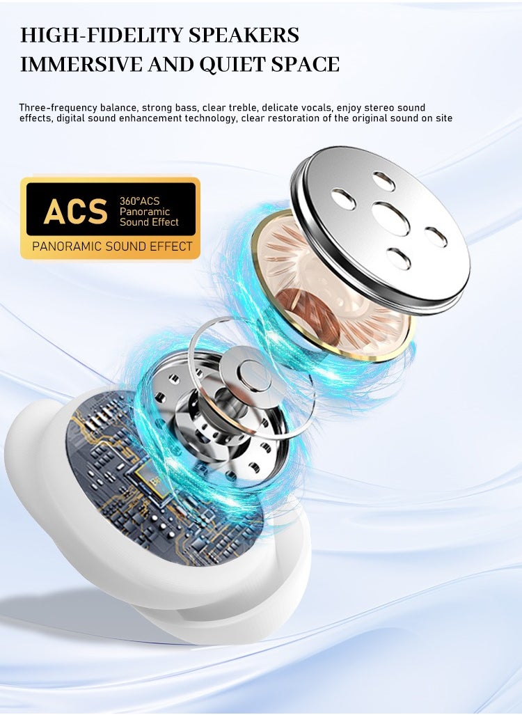 LENYES AIR 301 Wireless Noise Cancelling Earbuds, Lifestyle Bluetooth Earbuds with Active Noise Cancellation, Up to 8.5 Hours of Battery Life Black