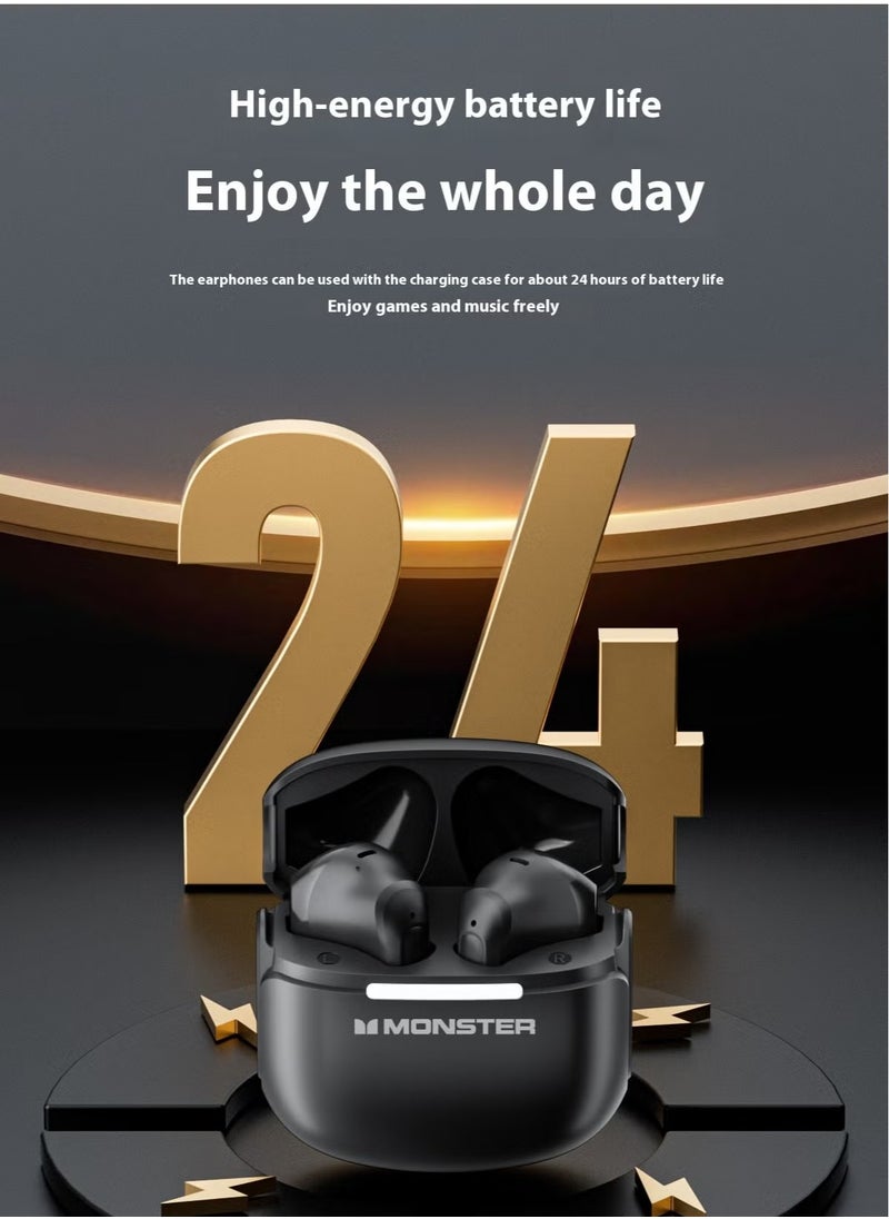 MONSTER wireless Bluetooth headset | 24-hour long battery life · 13mm metal diaphragm · Bluetooth 5.4 ultra-fast connection · Cloud-like comfortable wearing · Clear call experience