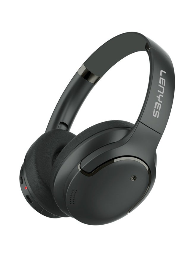 LENYES LH61 Wireless On-Ear Headphones, Foldable Design, Pure Bass, 70H Playtime, Bluetooth 5.4, Lightweight and Comfortable, App Connectivity, Multipoint Connection Black
