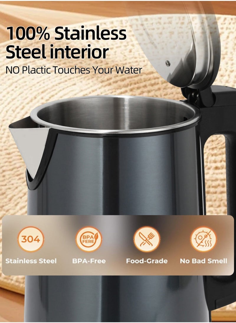 LAC LAICHY1.8L, 1500W electric kettle, stainless steel body, indicator light, 360° cordless power base, automatic shutdown, safe and durable, steel heating element, very suitable for heating beverages