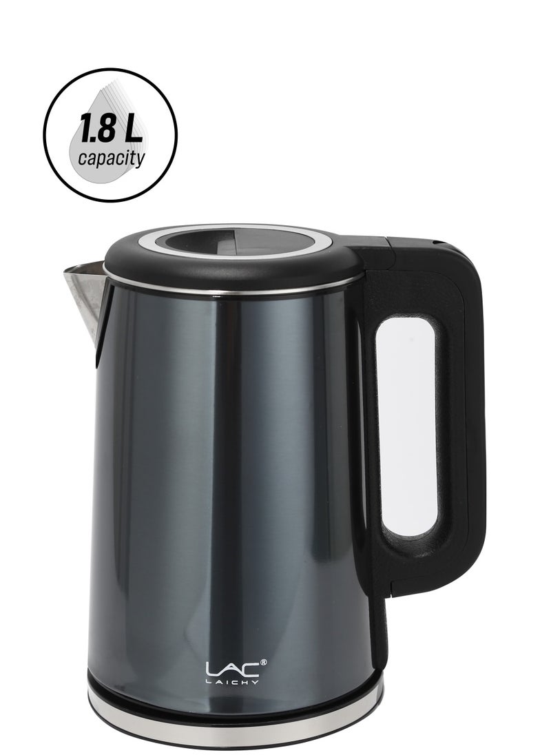 LAC LAICHY1.8L, 1500W electric kettle, stainless steel body, indicator light, 360° cordless power base, automatic shutdown, safe and durable, steel heating element, very suitable for heating beverages