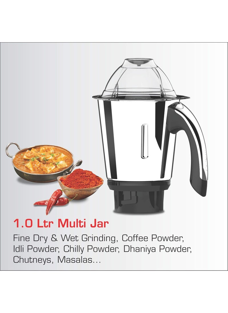 Vidiem MG 523 A VSTAR Chrome 550 Watts Mixer Grinder 110V (Black, 3 Jars)