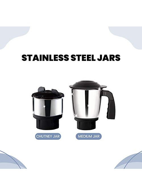 Greenchef Twist (550 Watt) Mixer Grinder with 2 Stainless Steel Jar,Blue.