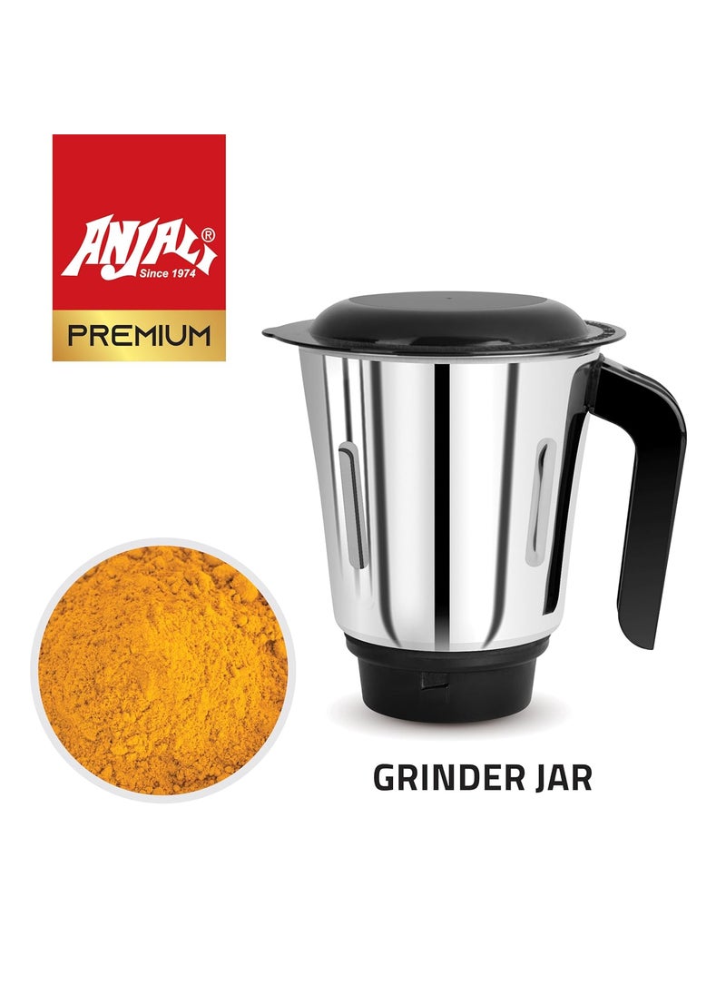 Anjali Riva Hybrid 750-Watt Mixer Grinder with 3 Stainless Steel Multipurpose Jar for Juicing | Wet Grinding & Chutney Jar | ABS Body| Heavy Duty Motor | 2 Years Warranty | Metallic black