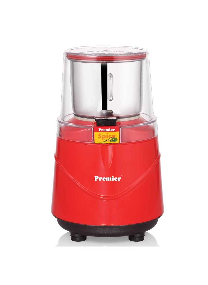 Premier Spice Grinder KM-521 | 350W Wet & Dry Multifunction Food Grinder |Stainless Steel Herbs, Spices, Nuts, and Grain Grinder for Home & Office with Detachable Jar