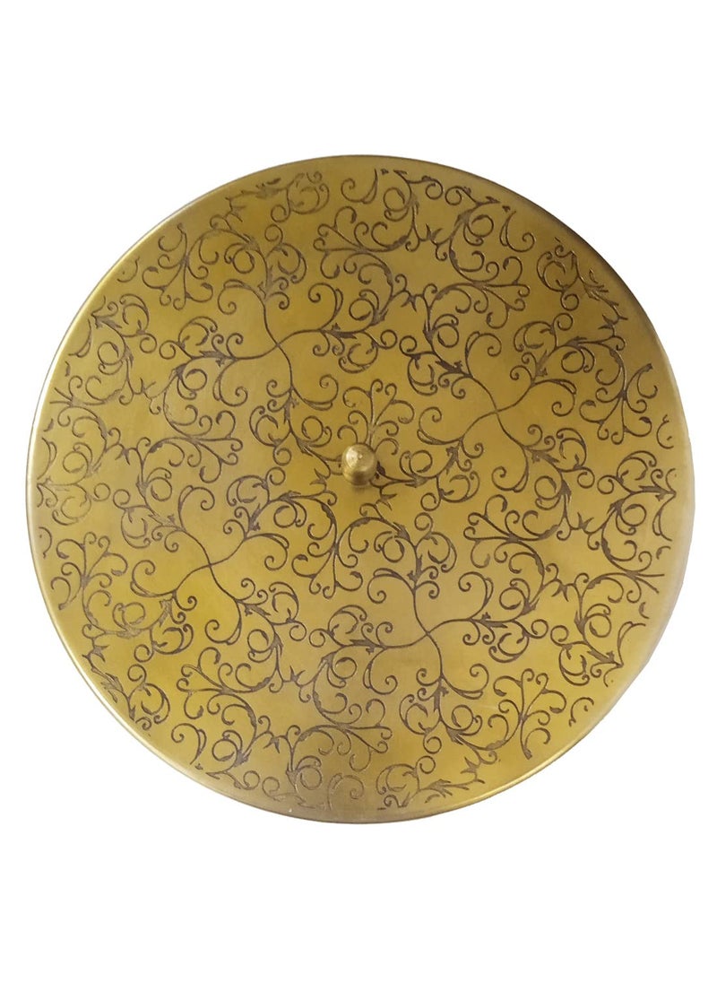 Purpledip Golden Brass Masala Box For Storing Spices & Herbs: 7 Bowls Masaladan Vintage For Kitchen, 900 Grams Heavy (12668)