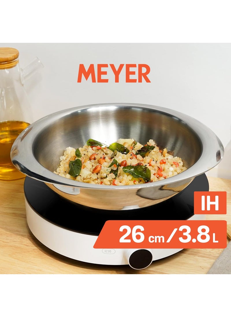 Meyer Trivantage Stainless Steel Triply 2 Piece Cookware Set - Tasla + Glass Lid, 26cm