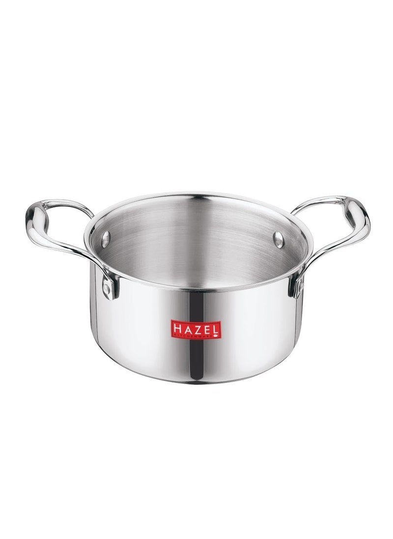 HAZEL Triply Stainless Steel Induction Bottom Tope with Handle, 4.2 Litre, 22.5 cm