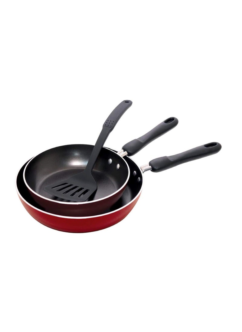 Meyer 3-Piece Aluminum Cookware Set, 2 Frypans with Accessory (Not Suitable for Induction)