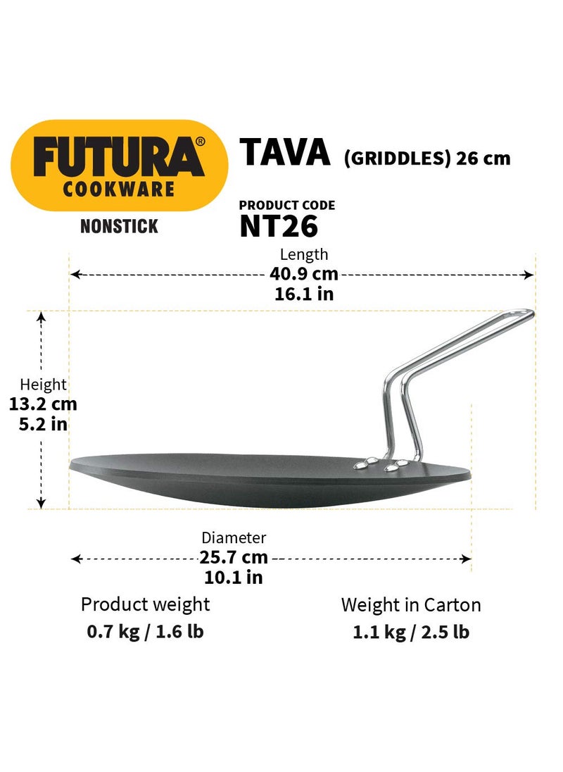 Hawkins Futura Non-Stick Tawa, 26cm (R50) and Q54 Futura Non-Stick Kadhai Deep-Fry Pan, 2.5 Litres/26cm, Black