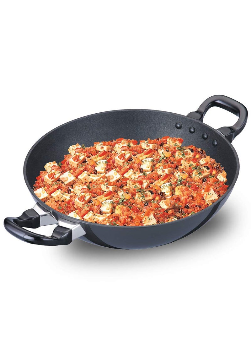 Hawkins Futura Non-Stick Tawa, 26cm (R50) and Q54 Futura Non-Stick Kadhai Deep-Fry Pan, 2.5 Litres/26cm, Black