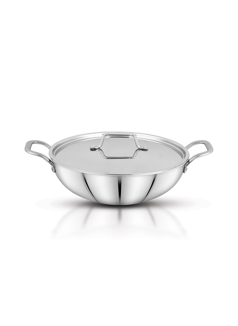 Pigeon TriSteel Triply 3 Pc Stainless Steel Cookware Set - Kadai (20cm) with lid | Fry pan(20cm) | Induction & Gas Stove Compatible