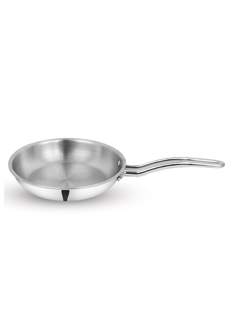 Pigeon TriSteel Triply 3 Pc Stainless Steel Cookware Set - Kadai (20cm) with lid | Fry pan(20cm) | Induction & Gas Stove Compatible
