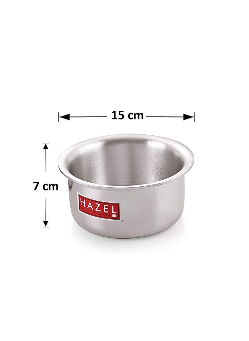 HAZEL Aluminium Tope Pot, 875 ml & 1125 ml, 2 Piece (Silver)