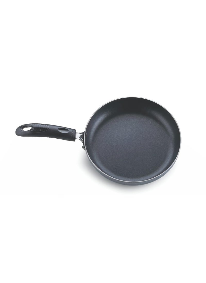 Crystal Non-Stick Cookware Set, 4 Pcs|Flat Tawa 280 mm|Kadai 240 mm with Steel Lid|Fry Pan 240 mm|3 mm Thickness|3 Layer Non Stick Coating|Metal Spoon Friendly|PFOA Free|Hammered Tone Finish