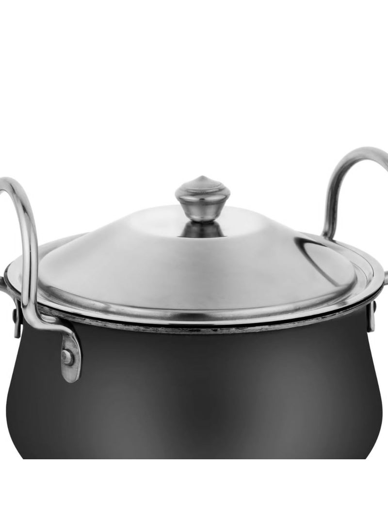 Incrizma Iron Biryani Pot with S.Steel Cover, Iron Stovetop Pot and Pan with Lid, The Best Handmade Cookware Set Cooktop Safe for Biryani, Pulao, Curries and Stews, Khichdi, One-Pot Chicken (2000 ml)