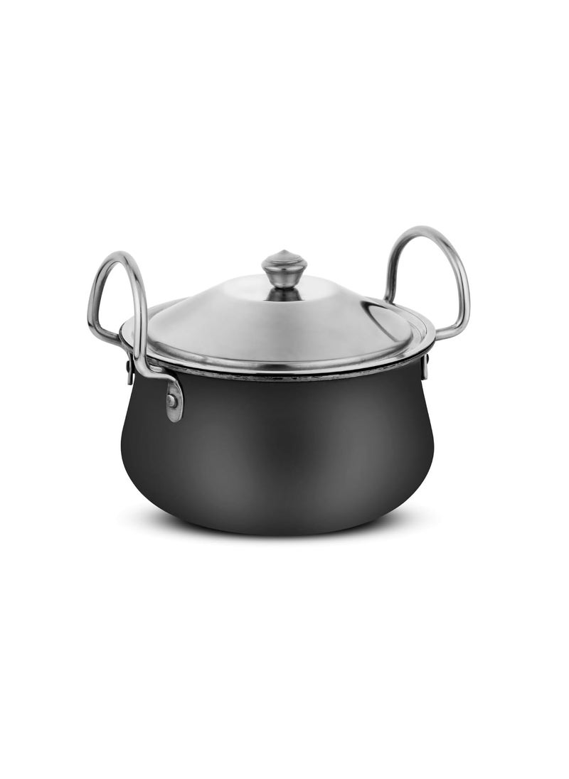 Incrizma Iron Biryani Pot with S.Steel Cover, Iron Stovetop Pot and Pan with Lid, The Best Handmade Cookware Set Cooktop Safe for Biryani, Pulao, Curries and Stews, Khichdi, One-Pot Chicken (2000 ml)